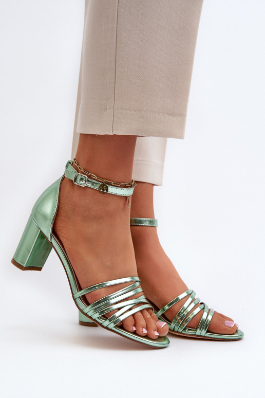 sandales à talons et brides vertes Enitia