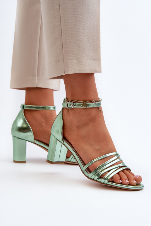 sandales à talons et brides vertes Enitia
