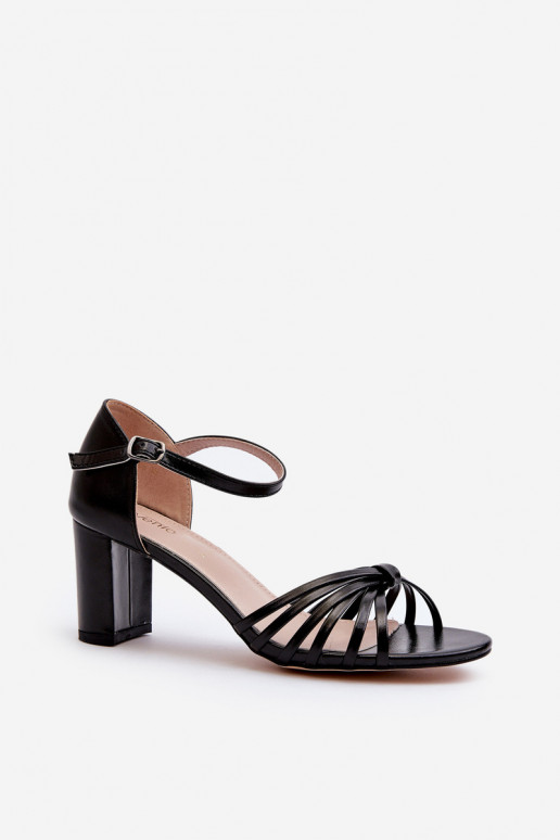 Sandales à talons pour femmes de couleur noire Pyrrette