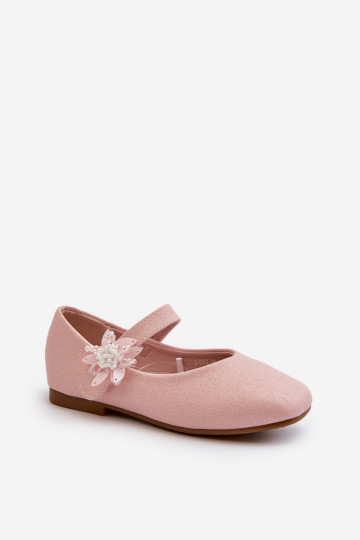 avec ballerines pailletées Enfant avec attaches adhésives couleur rose Jeylin