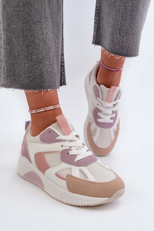 Baskets modèle chaussures à plateforme Couleur violet Lenivia