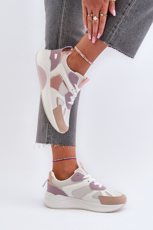 Baskets modèle chaussures à plateforme Couleur violet Lenivia