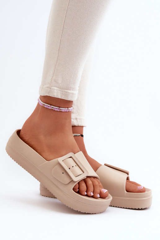 Big Star NN274A666 sandales plateforme légères avec boucles beige Big Star NN274A666 sandales plateforme légères avec boucles beige