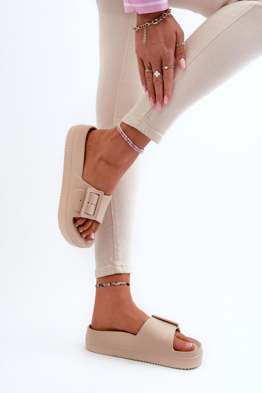 Big Star NN274A666 sandales plateforme légères avec boucles beige Big Star NN274A666 sandales plateforme légères avec boucles beige