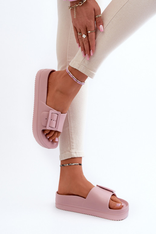 Big Star NN274A663 - Sandales légères à plateforme avec boucles - Rose Big Star NN274A663 - Sandales légères à plateforme avec boucles - Rose