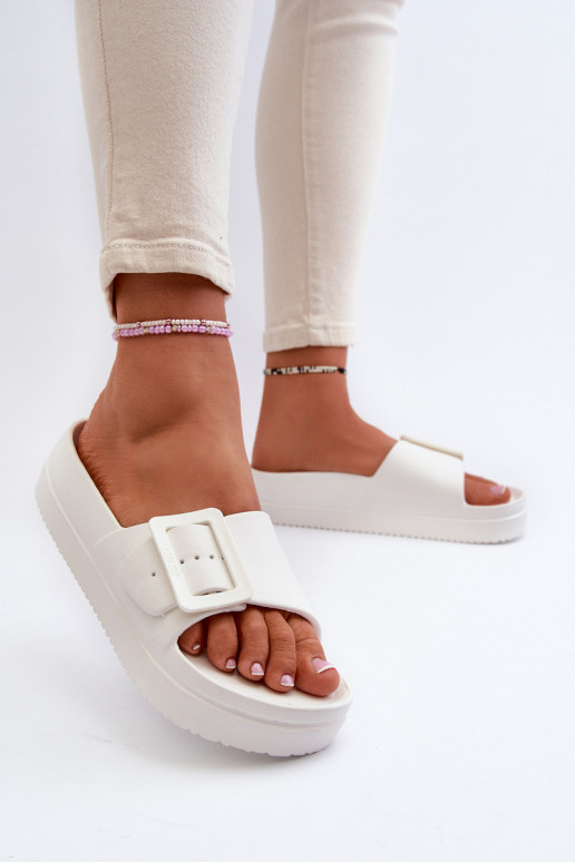 Tongs légères avec plateforme à boucle Big Star NN274A661 couleur blanc