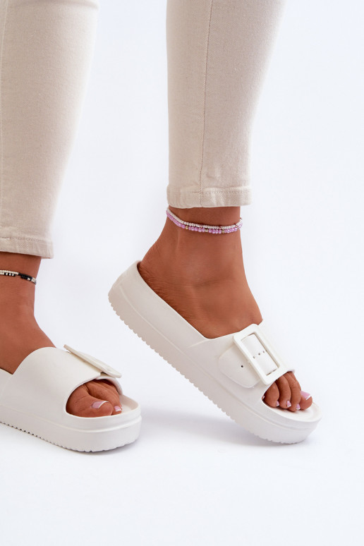 Tongs légères avec plateforme à boucle Big Star NN274A661 couleur blanc