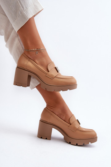 bottes à talon large avec ornements de couleur marron Ranunca 2
