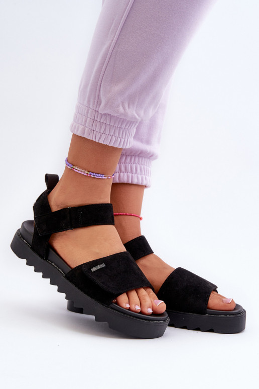 Sandales en daim à plateforme Big Star NN274700 noir Sandales en daim à plateforme Big Star NN274700 noir