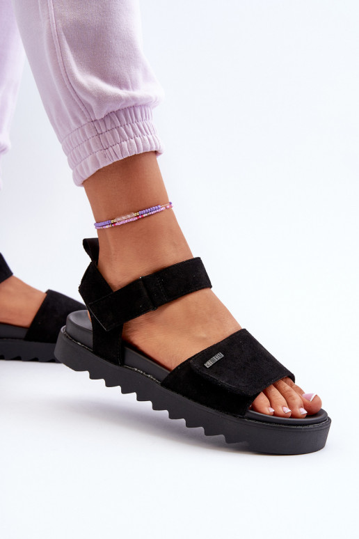 Sandales en daim à plateforme Big Star NN274700 noir Sandales en daim à plateforme Big Star NN274700 noir