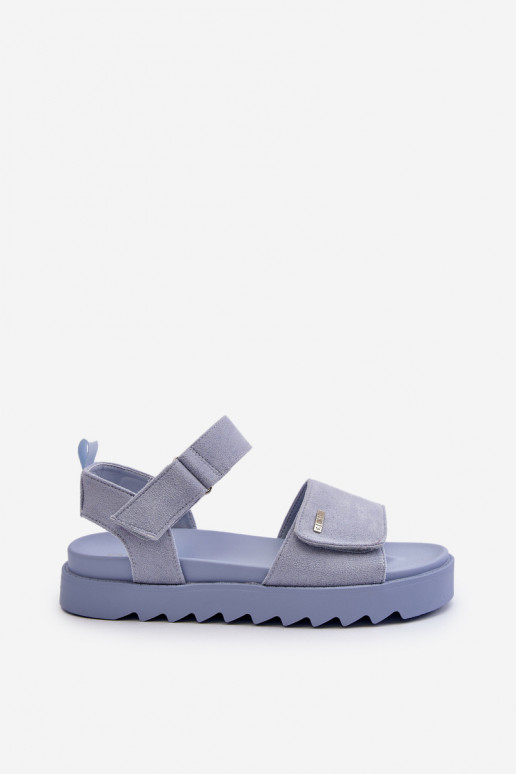 Sandales en daim à plateforme Big Star NN274706 bleu Sandales en daim à plateforme Big Star NN274706 bleu