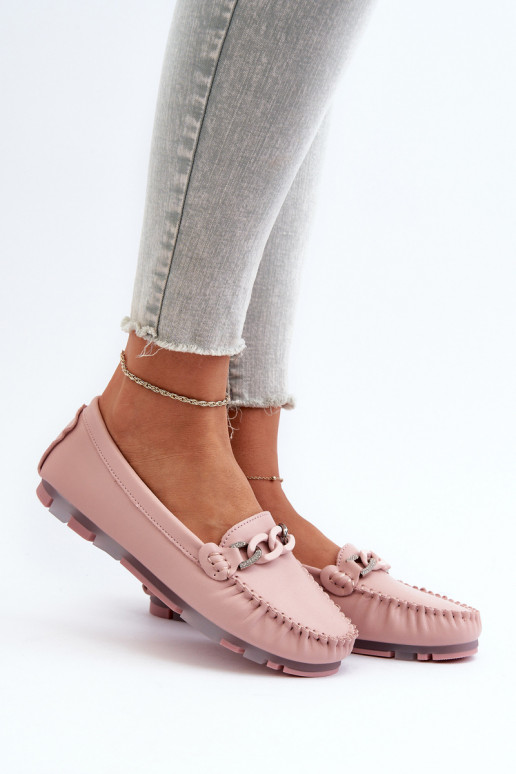 mocassins pour femmes avec ornements couleur rose S.Barski LR339