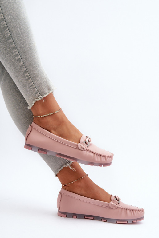 mocassins pour femmes avec ornements couleur rose S.Barski LR339