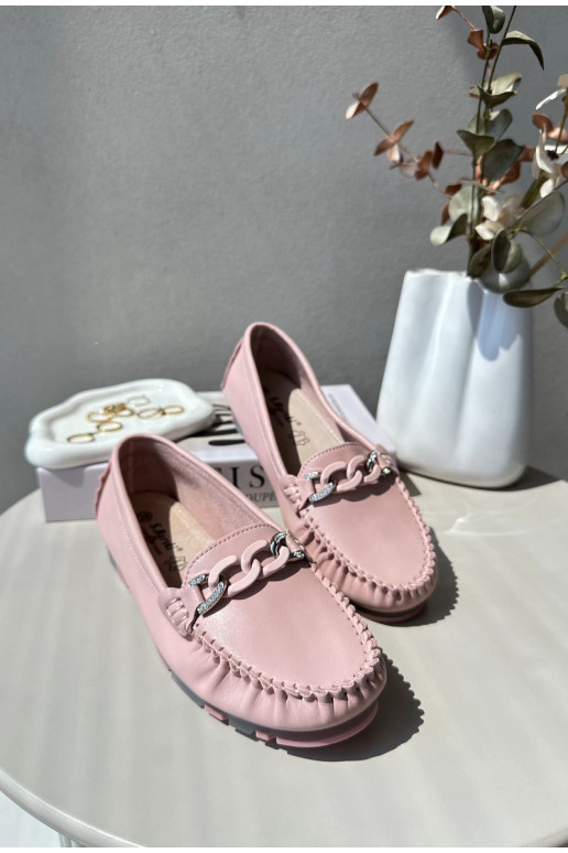 mocassins pour femmes avec ornements couleur rose S.Barski LR339