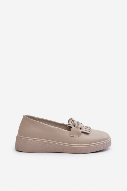 mocassins femme à plateforme beige S.Barski LR590