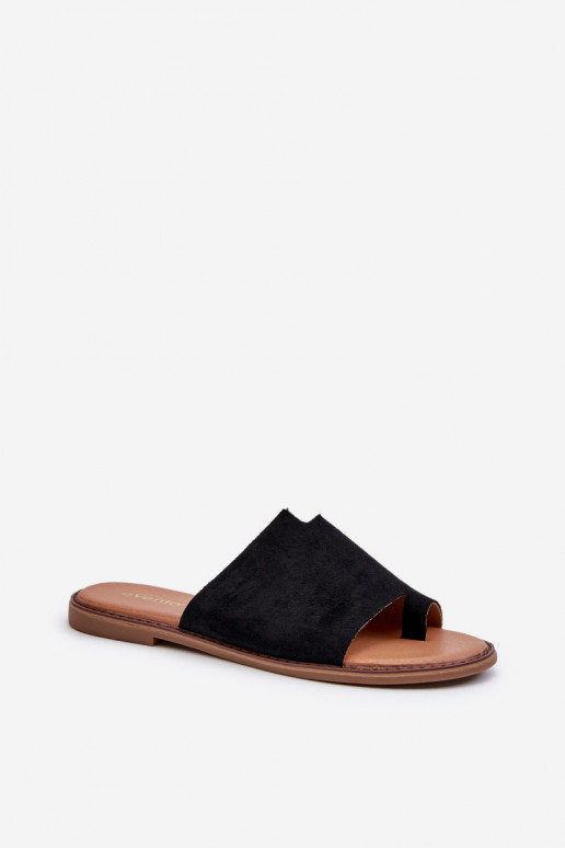 babouches en daim couleur noir Amite