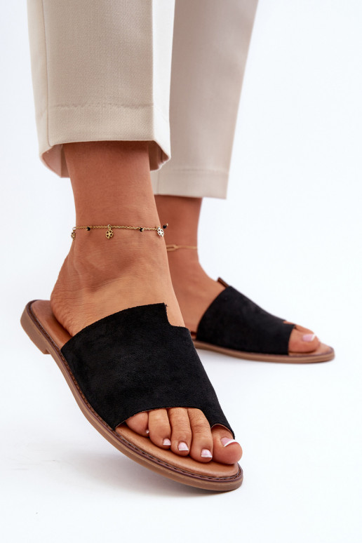 babouches en daim couleur noir Amite