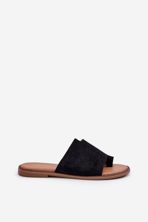 babouches en daim couleur noir Amite