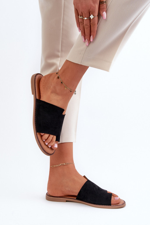 babouches en daim couleur noir Amite babouches en daim couleur noir Amite