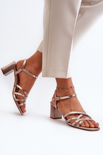 Sandales à talons pour femmes Sergio Leone SK065 couleur or 2