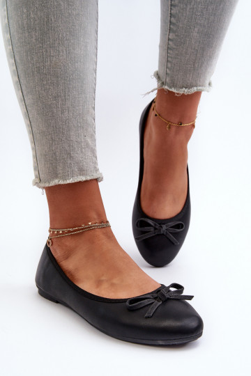 Ballerines Eko avec rubans de couleur noire Sandelal