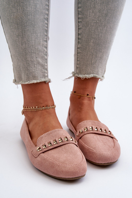 Mocassins pailletés avec chaînes en rose Aredilla Mocassins pailletés avec chaînes en rose Aredilla