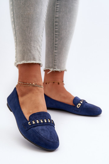 Mocassins scintillants avec chaînes en Aredilla bleu foncé 2