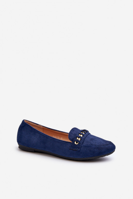 Mocassins scintillants avec chaînes en Aredilla bleu foncé