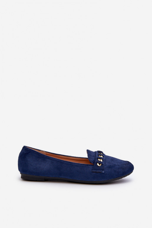 Mocassins scintillants avec chaînes en Aredilla bleu foncé