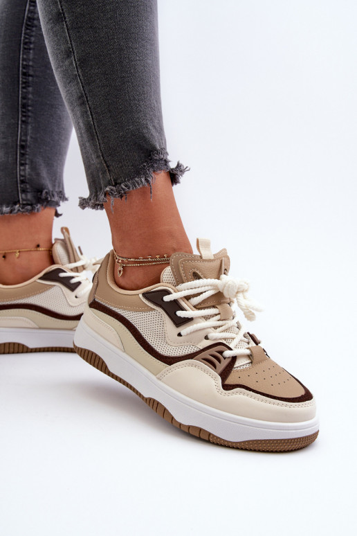 Chaussures modèle baskets avec plateforme Etnaria marron