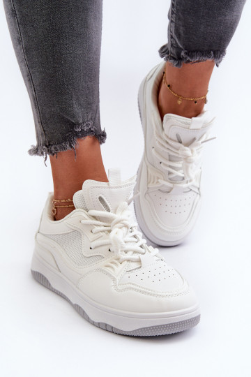 Chaussures modèle baskets avec plateforme de couleur blanche Etnaria