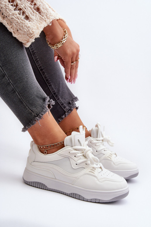 Chaussures modèle baskets avec plateforme de couleur blanche Etnaria