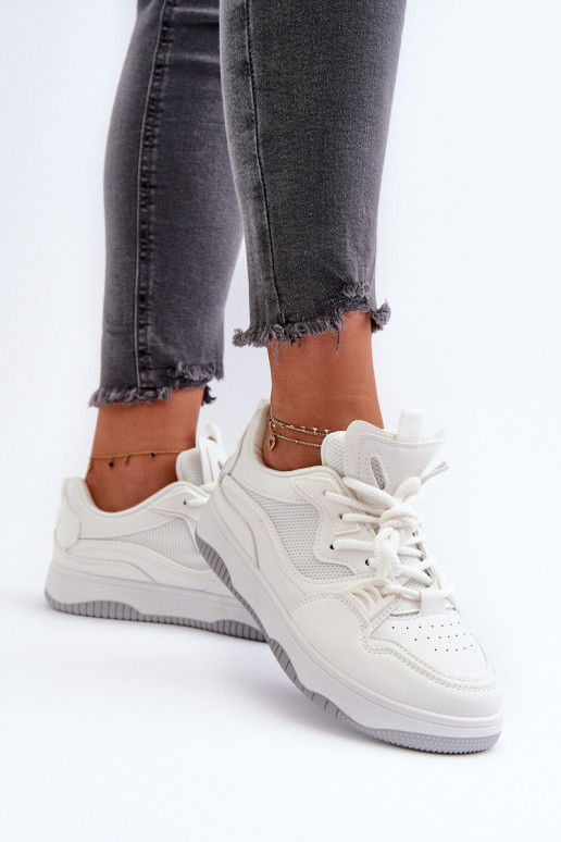 Chaussures modèle baskets avec plateforme de couleur blanche Etnaria