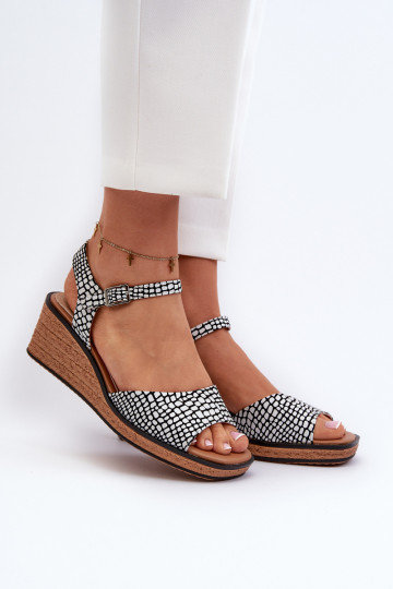 Sandales à plateforme Sergio Leone SK303 Blanc-noir 2