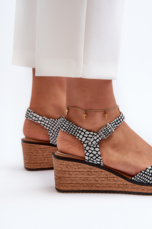 Sandales à plateforme Sergio Leone SK303 Blanc-noir