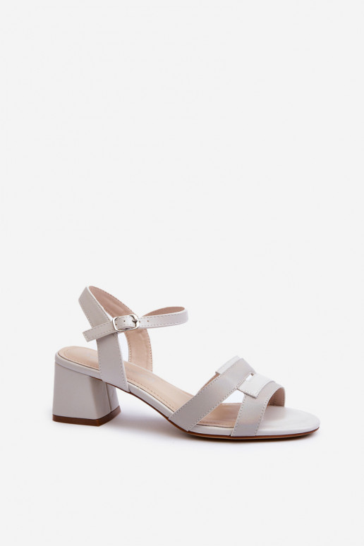 Sandales à talons pour femmes en cuir écologique Sergio Leone SK894 couleur gris