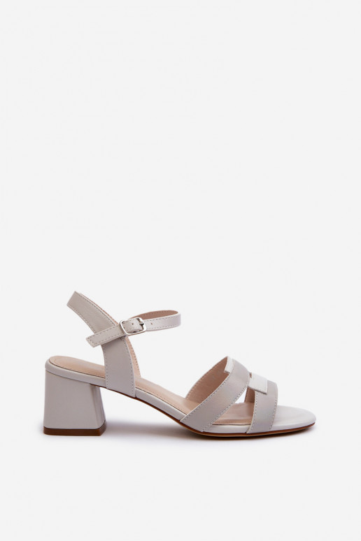 Sandales à talons pour femmes en cuir écologique Sergio Leone SK894 couleur gris