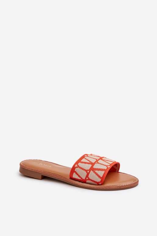 Tongs pour femmes à talons larges de couleur orange Traivea
