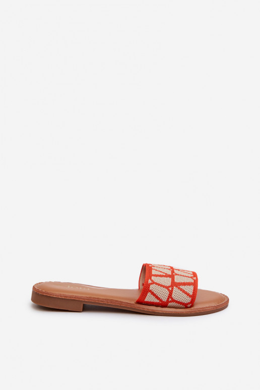 Tongs pour femmes à talons larges de couleur orange Traivea