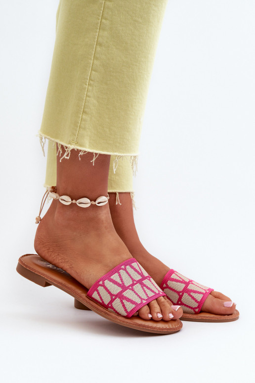 Tongs pour femmes à talons larges rose Traivea