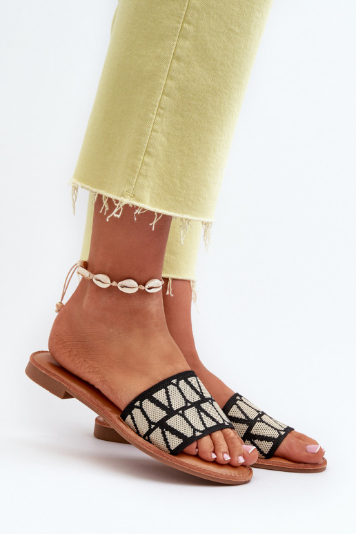 Tongs pour femmes à talons larges de couleur noire Traivea