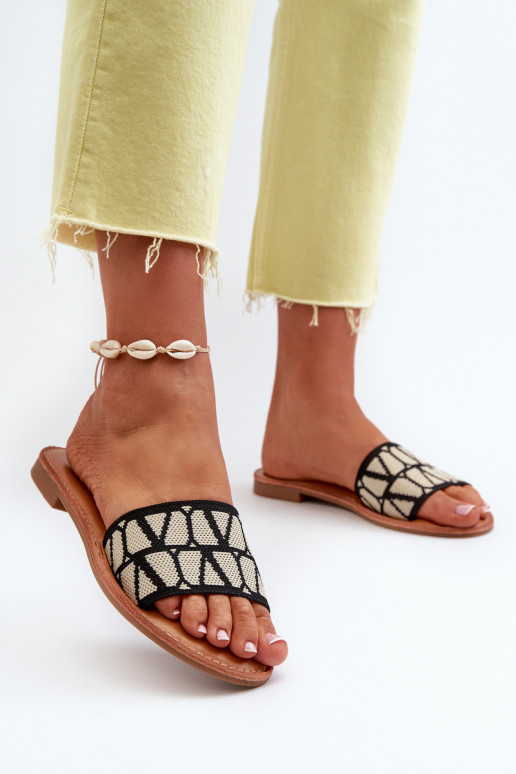 Tongs pour femmes à talons larges de couleur noire Traivea