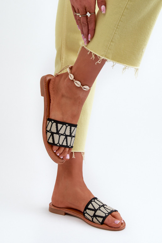 Tongs pour femmes à talons larges de couleur noire Traivea