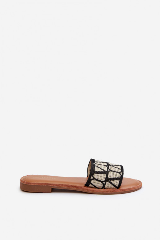 Tongs pour femmes à talons larges de couleur noire Traivea