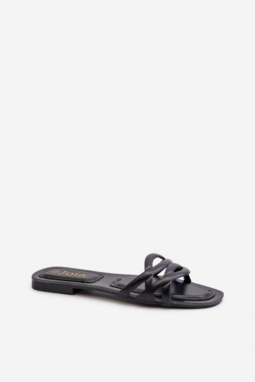 Chaussons pour femmes Eko à talons larges de couleur noire Moldela