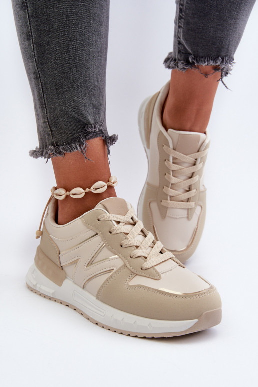 Chaussures modèle baskets en cuir écologique beige Kaimans Chaussures modèle baskets en cuir écologique beige Kaimans