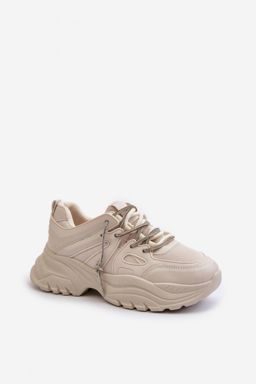 Baskets modèle chaussures à semelles massives tendance m beige Relissa