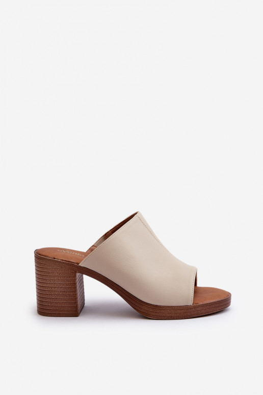 Chaussons femme style élégant à talons couleur beige Varnila