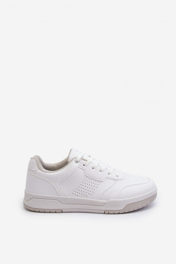 Chaussures modèle baskets en cuir écologique de couleur blanche Radikalle 2
