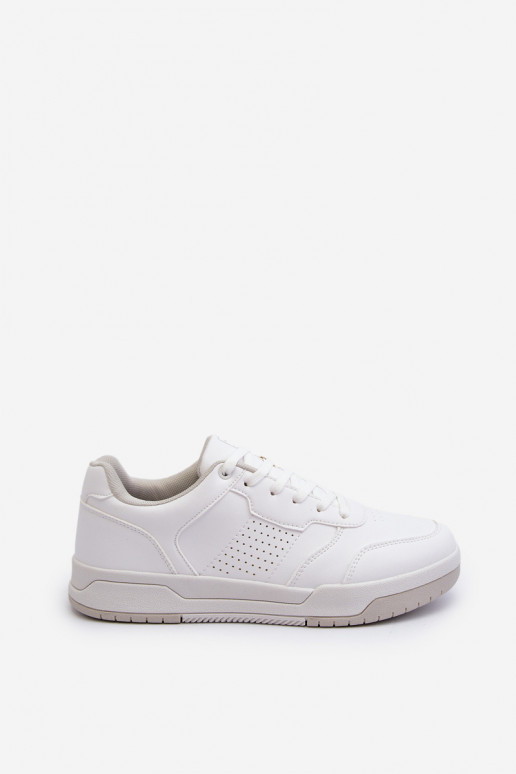 Chaussures modèle baskets en cuir écologique de couleur blanche Radikalle